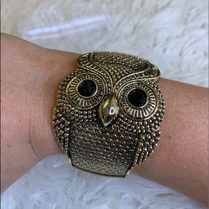 Owl Arm Cuff Bracelet, Gold